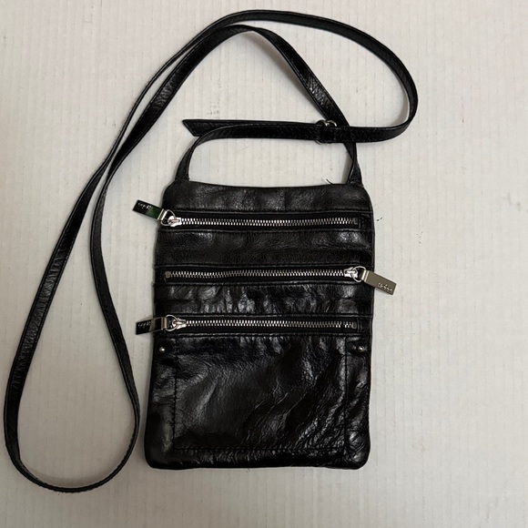 HOBO Black mini crossbody bag with Silver Accents - Picture 1 of 4